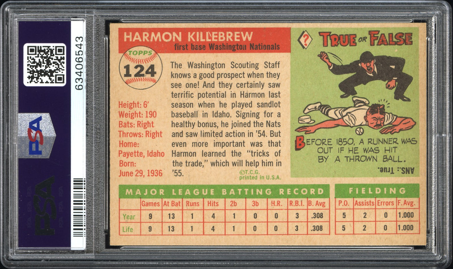 1955 Topps Harmon Killebrew #124 PSA 5