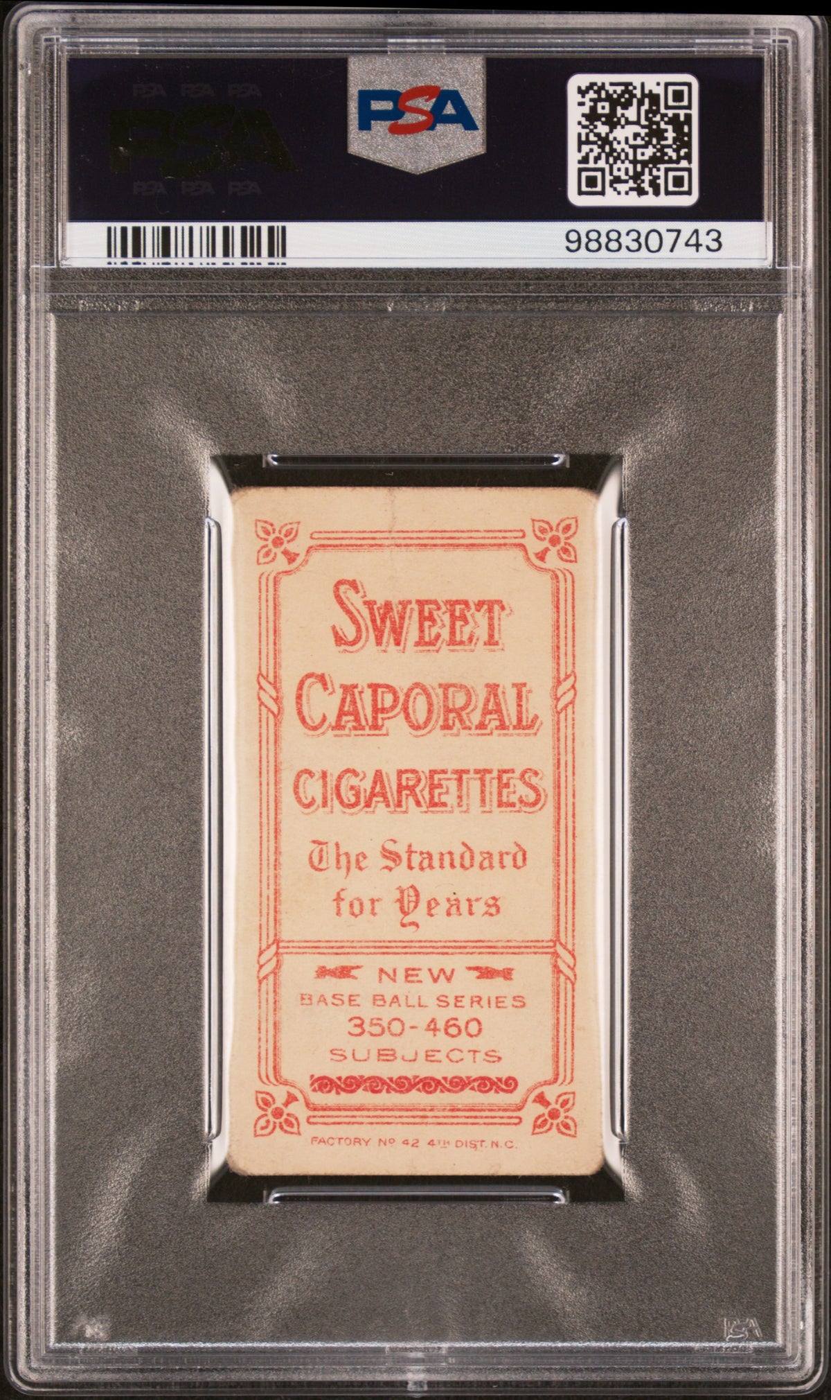 1909-11 T206 Sweet Caporal 350-460/42op George Mcquillan With Bat PSA 2