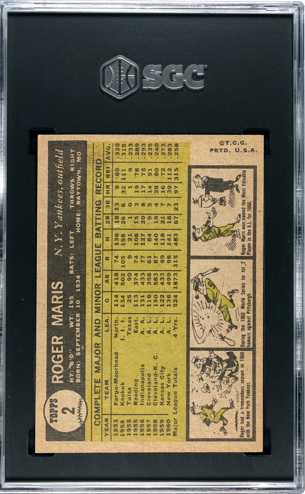 1961 Topps Roger Maris #2 SGC 5