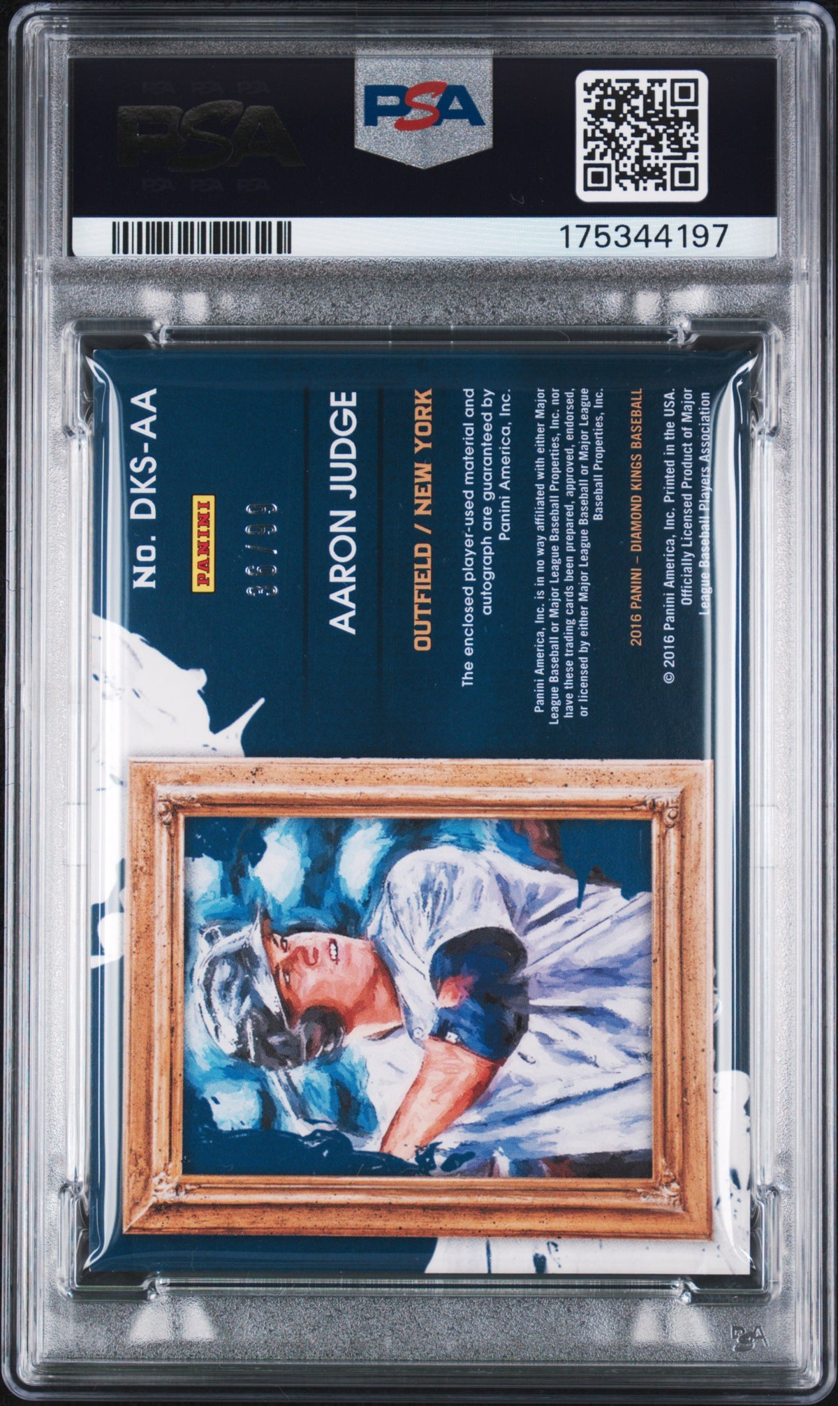 2016 Panini Diamond Kings Signature Materials Aaron Judge Bronze PSA A Auto 10