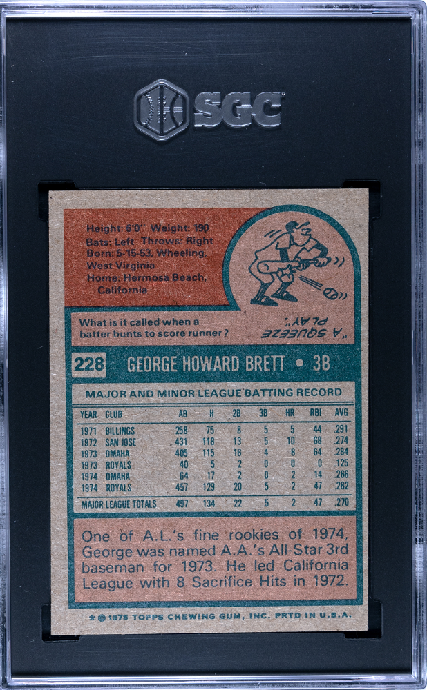 1975 Topps George Brett #228 SGC 7