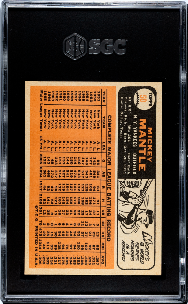 1966 Topps Mickey Mantle #50 SGC 7