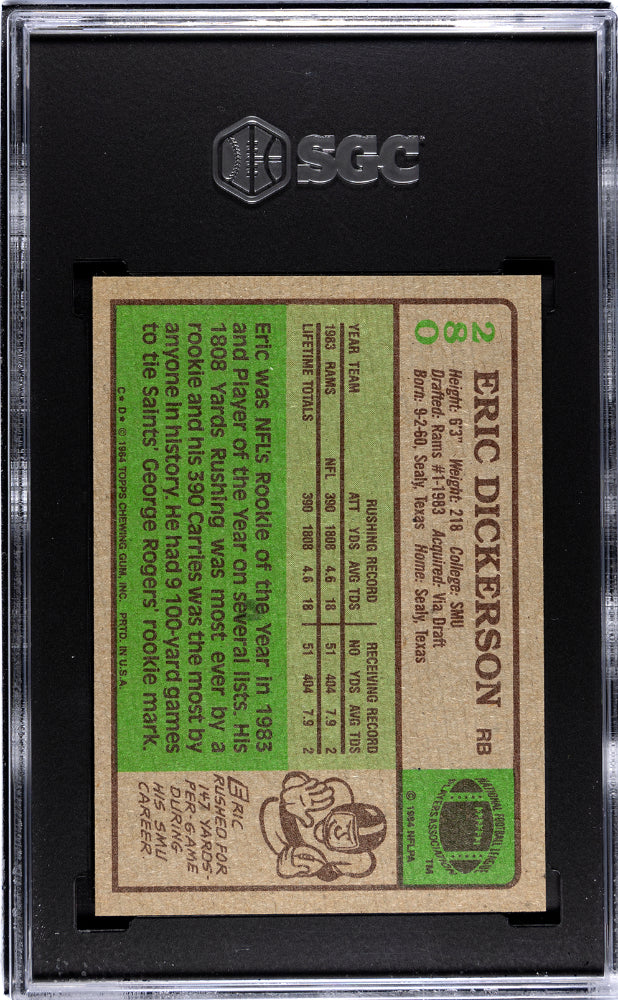 1984 Topps Eric Dickerson #280 SGC 9