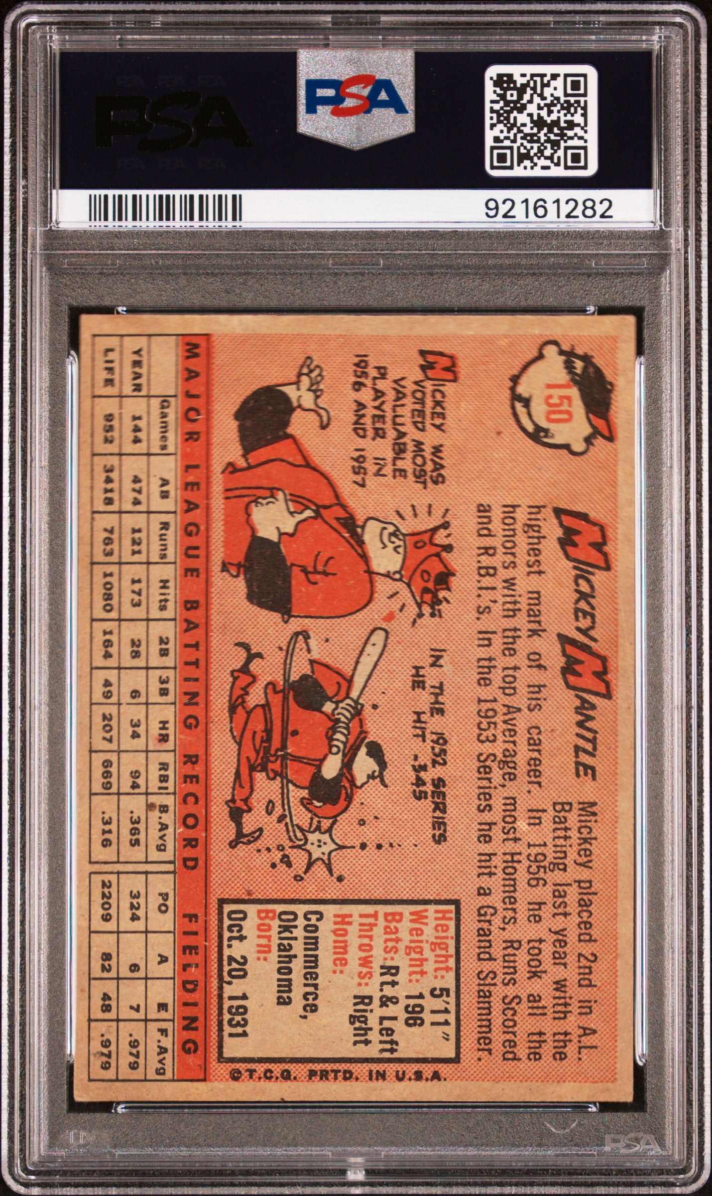 1958 Topps Mickey Mantle #150 PSA 5