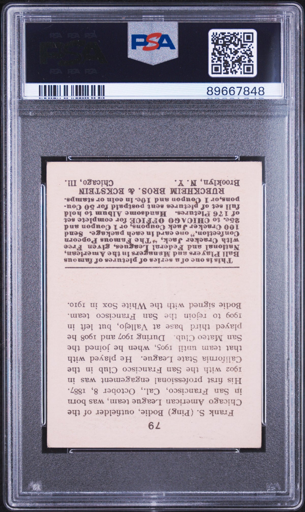 1915 Cracker Jack Ping Bodie #79 PSA 4