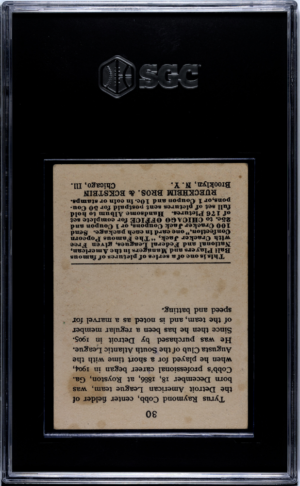 1915 Cracker Jack Ty Cobb #30 SGC 2.5