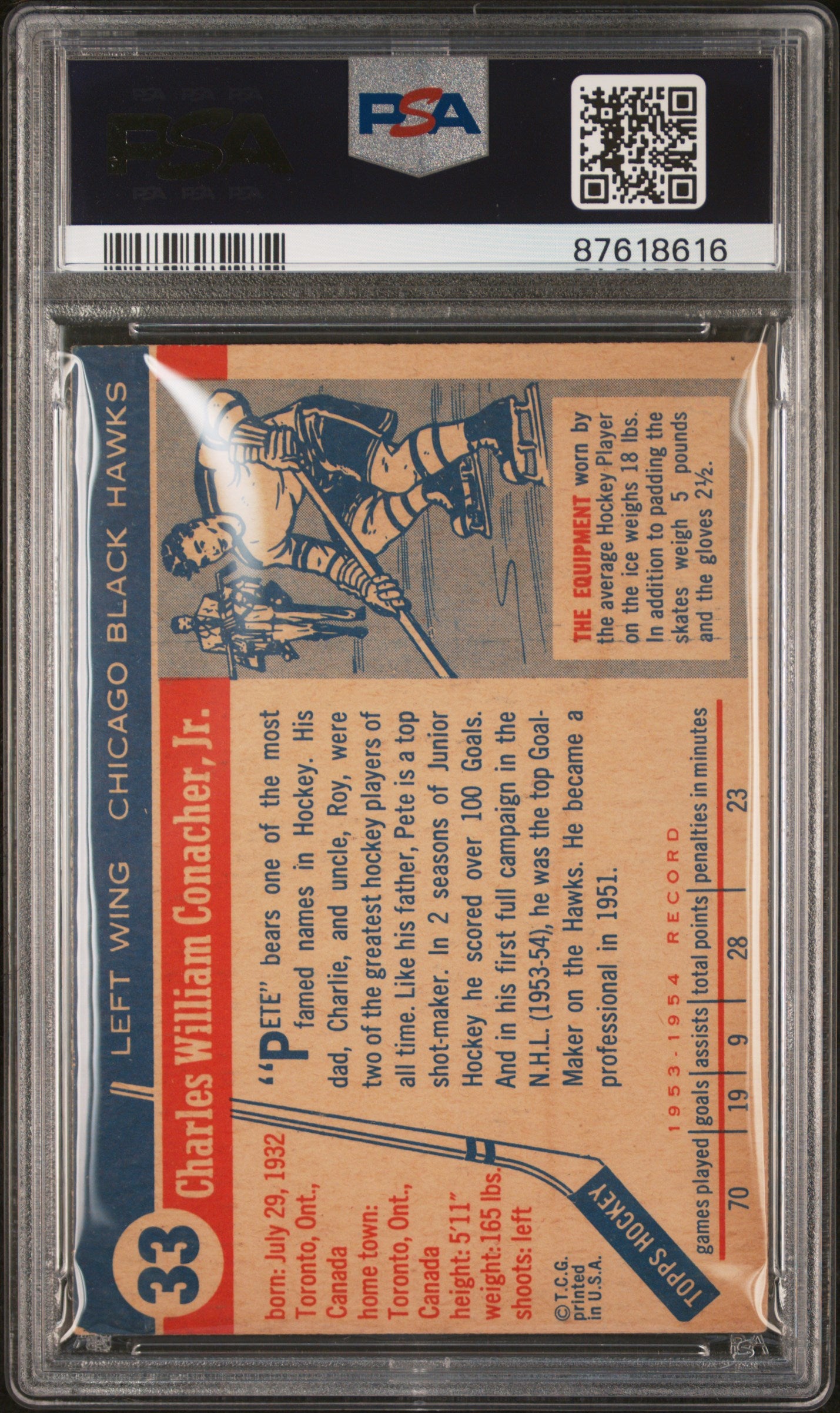 1954 Topps Pete Conacher #33 PSA 5