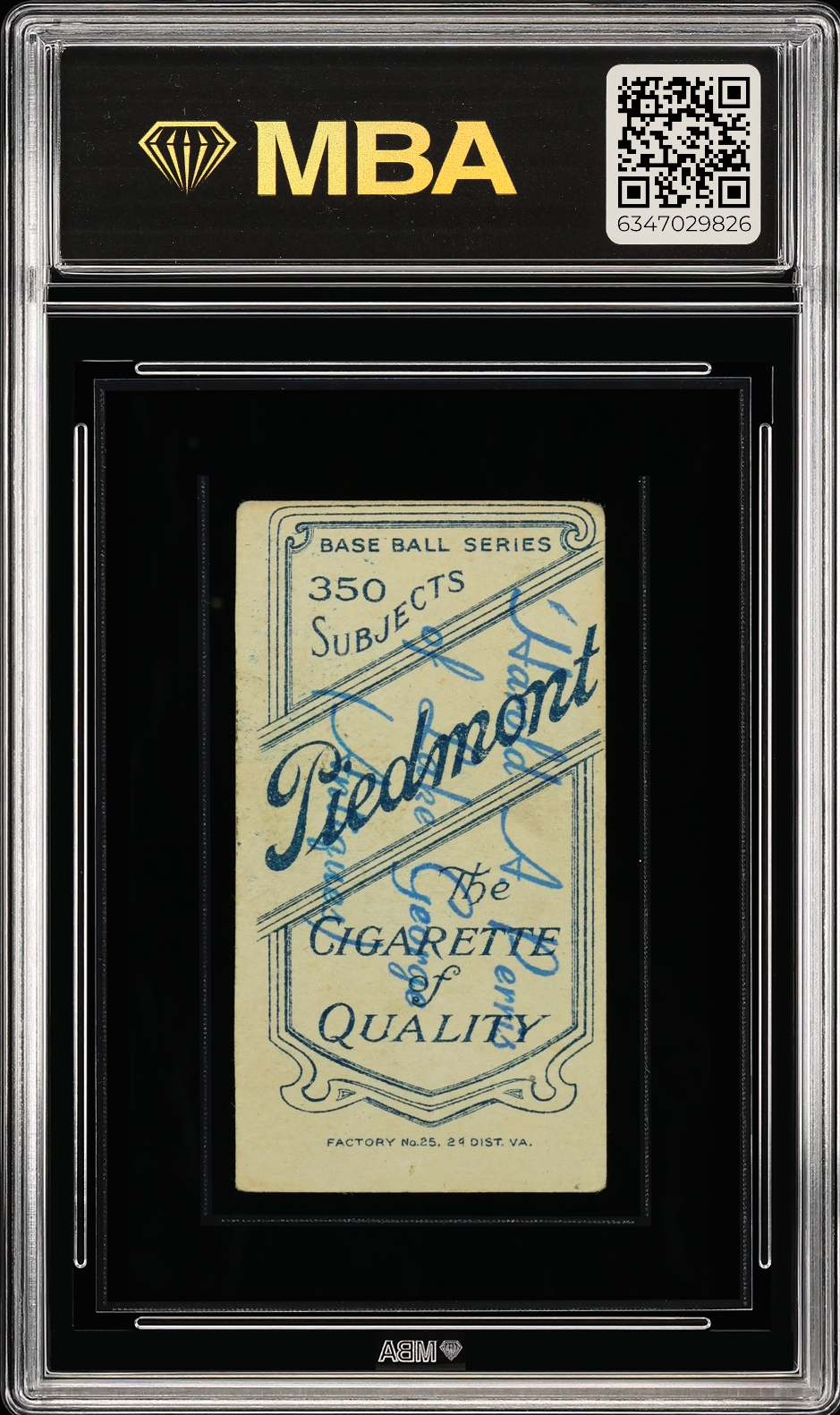 1909 T206 Piedmont 350 Factory 25 Harry Arndt MBA 2