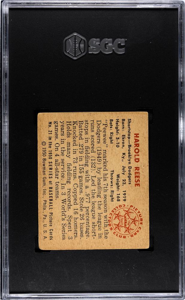 1950 Bowman Harold Reese #21 SGC 4