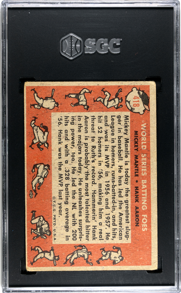 1958 Topps W. S. Batting Foes #418 SGC 1.5