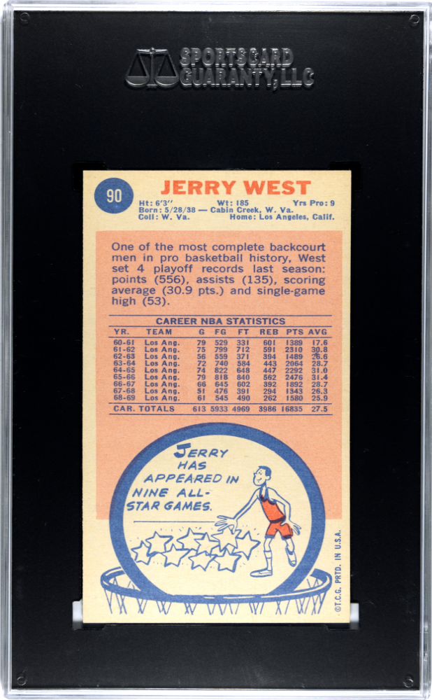 1969 Topps Jerry West #90 SGC 6
