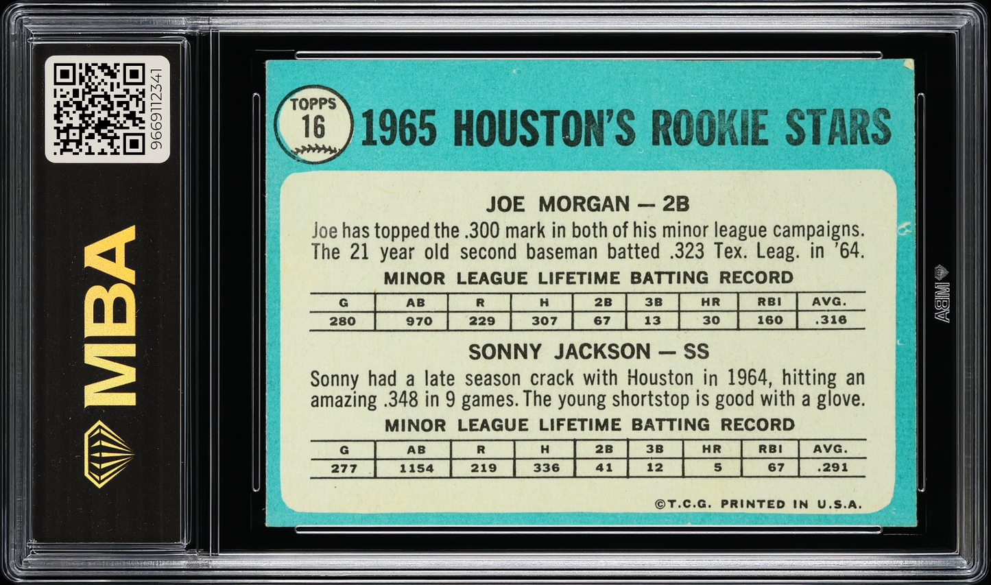 1965 Topps Houston Rookie Stars #16 MBA 4 RC