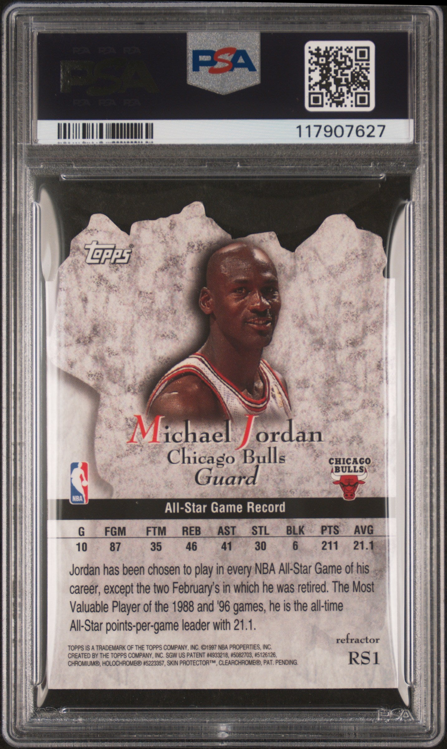 1997 Topps Rock Stars Michael Jordan #RS1 Refractor PSA 9