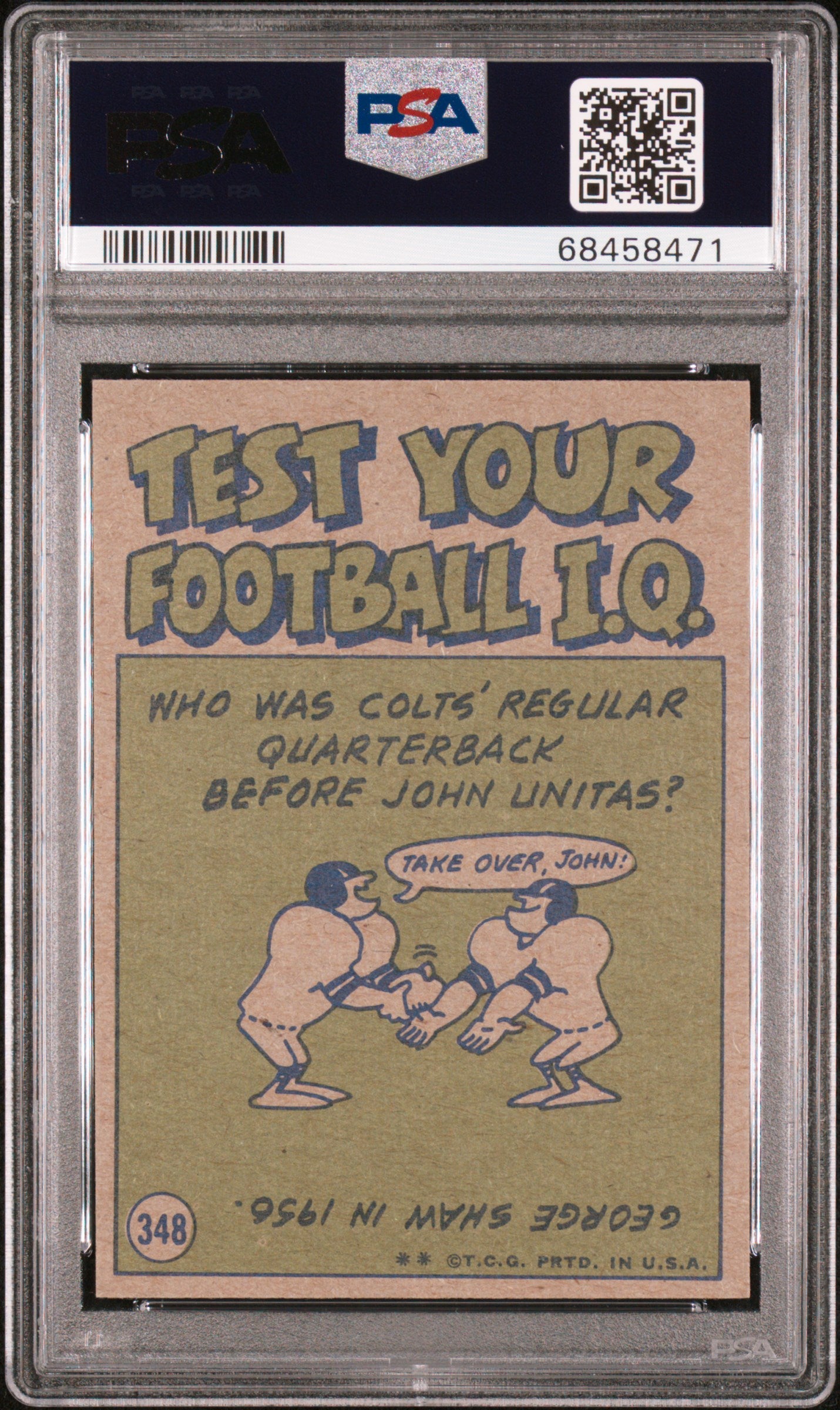 1972 Topps George Blanda #348 In Action PSA 8