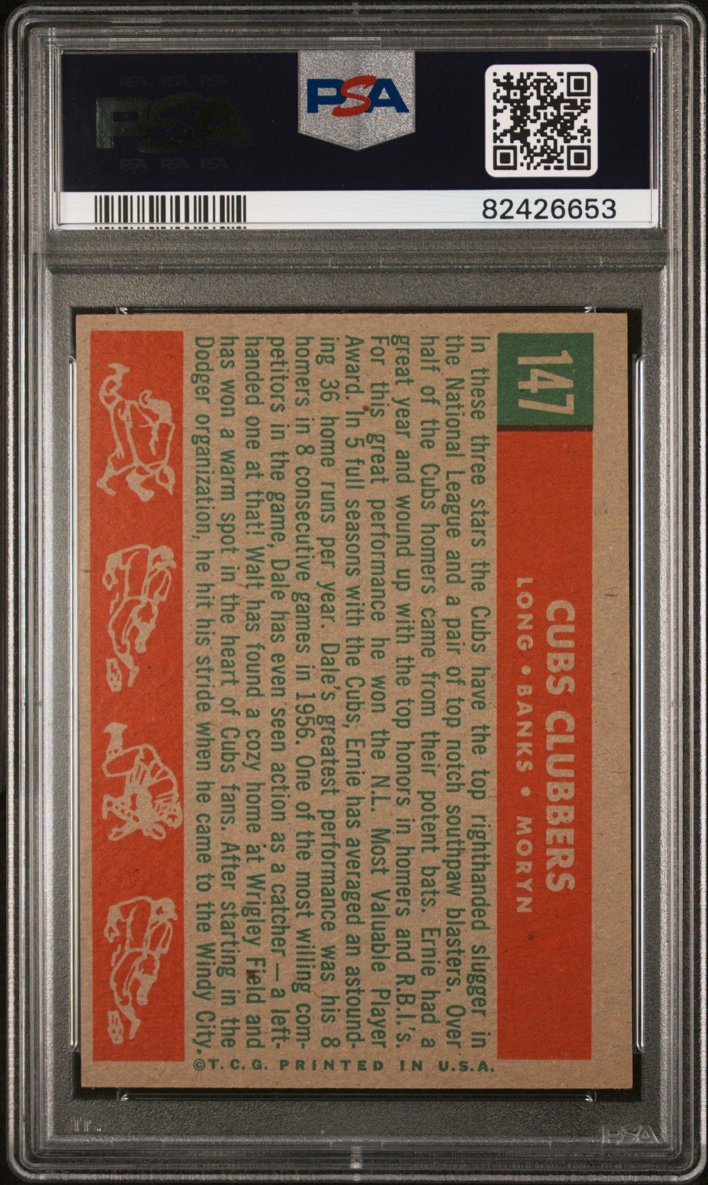 1959 Topps Cubs' Clubbers #147 Long Banks Moryn PSA 7