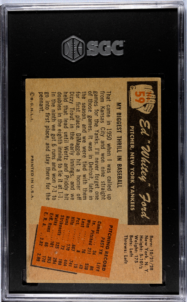 1955 Bowman Whitey Ford #59 SGC 4.5