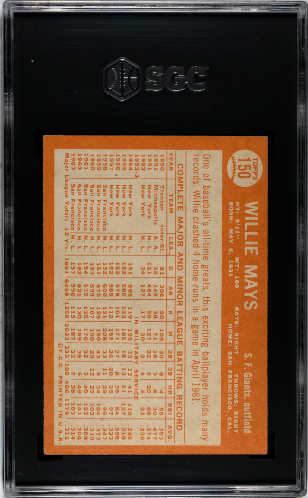 1964 Topps Willie Mays #150 SGC 3.5