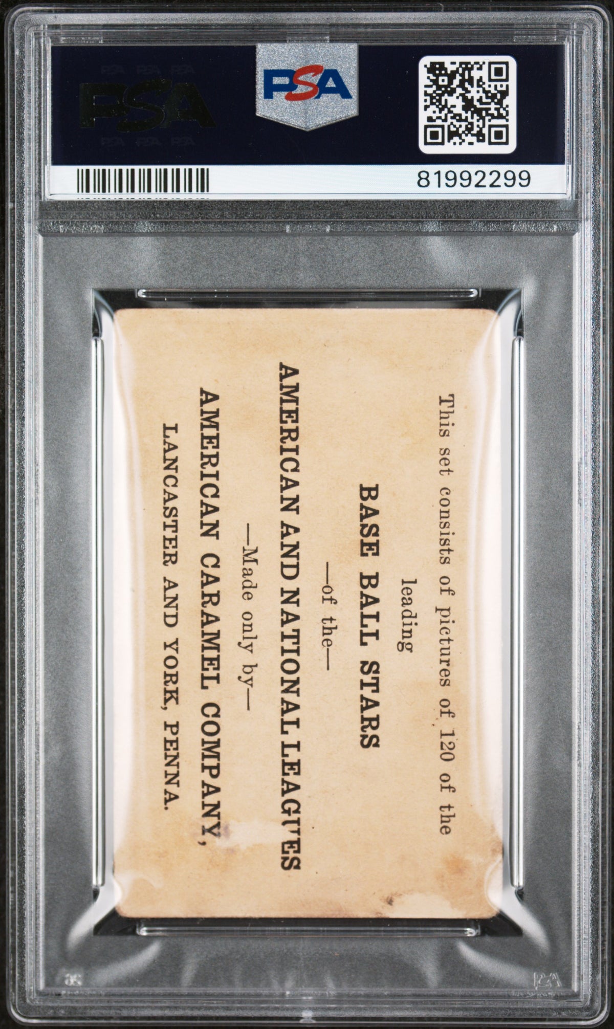 1922 E121 American Caramel Series Of 120 "rabbit" Maranville PSA 2