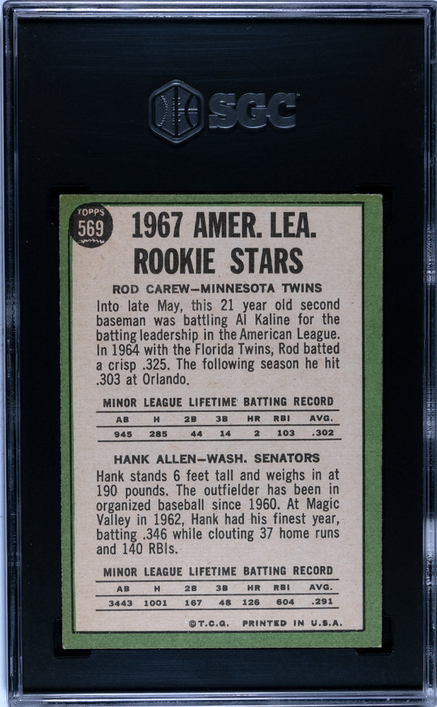 1967 Topps Rod Carew #569 SGC 3