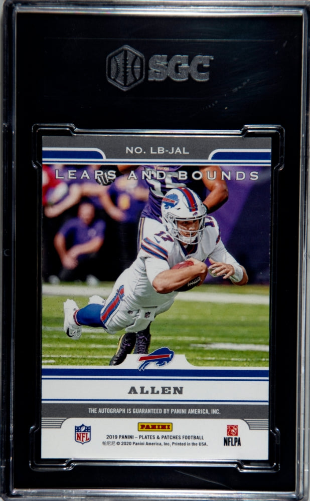2019 Panini Plates & Patches Josh Allen #LB-JAL Leaps Bound Purple SGC 9 Auto 10
