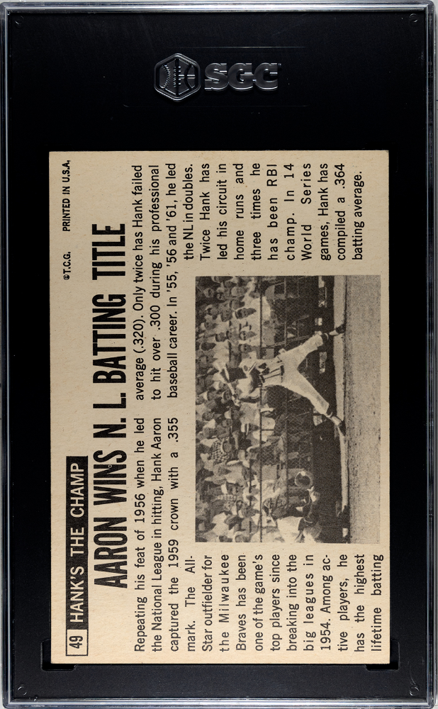 1964 Topps Giants Hank Aaron #49 SGC 5.5