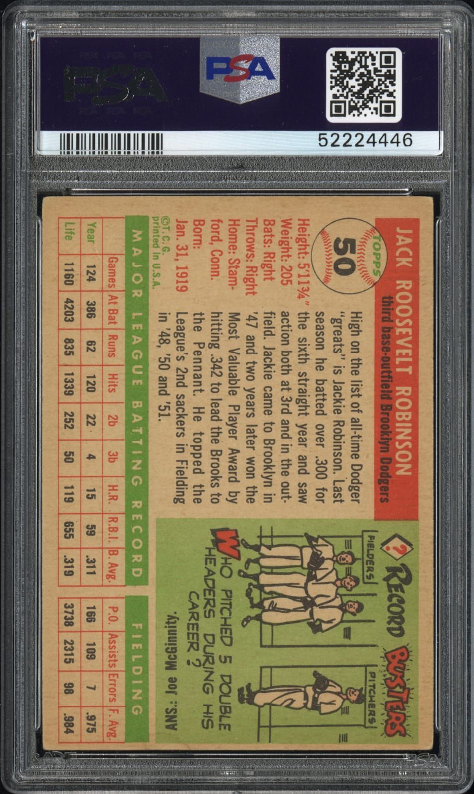 1955 Topps Jackie Robinson #50 PSA 5