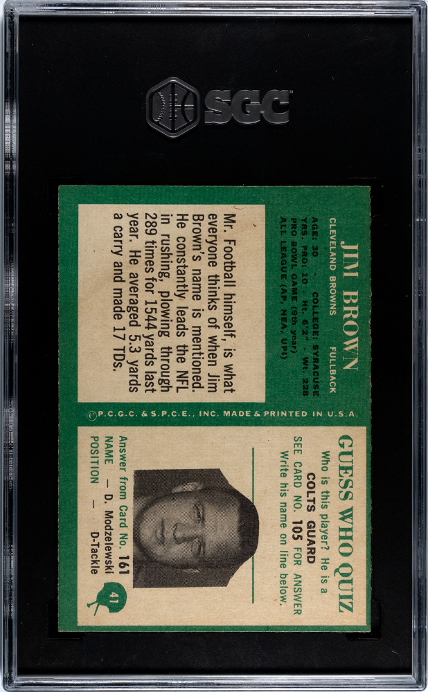 1966 Philadelphia Jim Brown #41 SGC 5