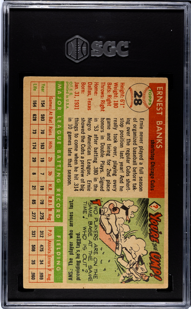 1955 Topps Ernie Banks #28 SGC 3