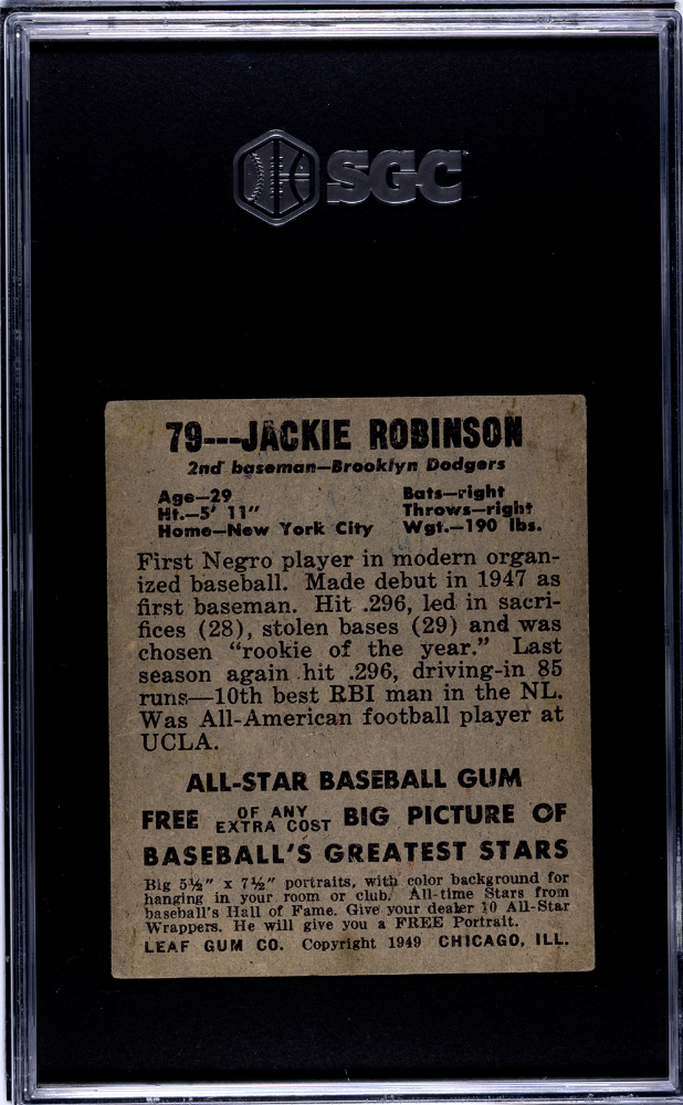 1948 Leaf Gum Co. Jackie Robinson #79 SGC 2.5