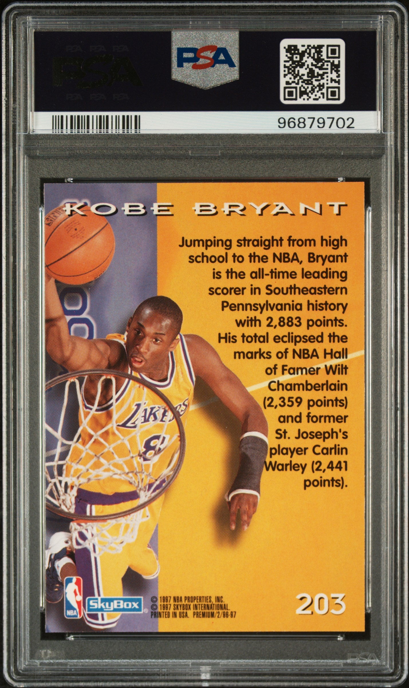 1996 Skybox Premium Kobe Bryant #203 PSA 9