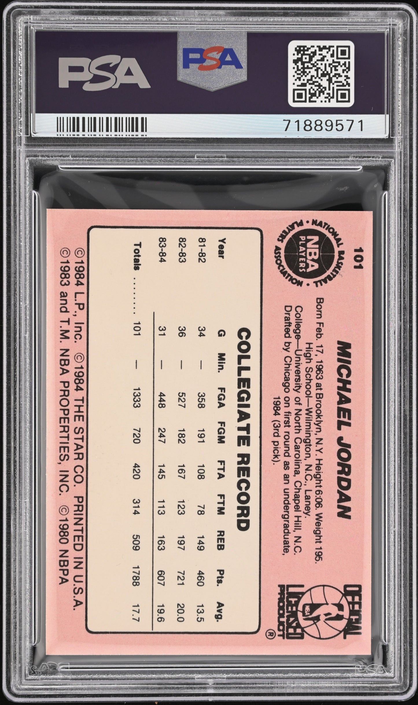 1984 Star Michael Jordan #101 PSA 7