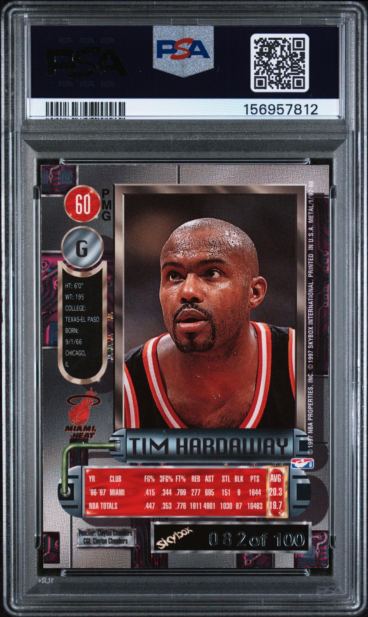 1997 Metal Universe Tim Hardaway #60 Precious Gems PSA 4