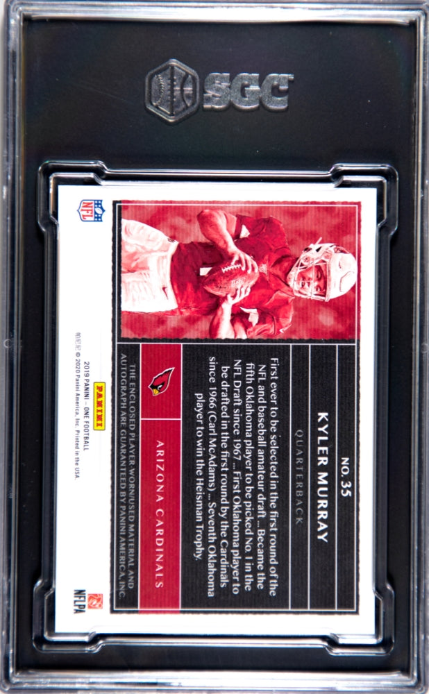 2019 Panini One Kyler Murray #35 Jersey Autograph Blue SGC 7 Auto 10