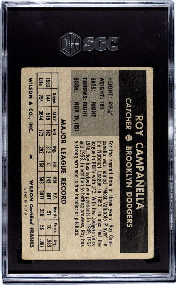 1954 Wilson Franks Roy Campanella SGC 1.5