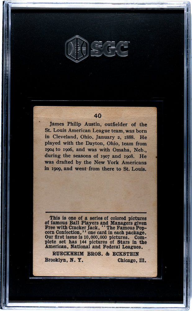 1914 Cracker Jack James Austin #40 SGC 3
