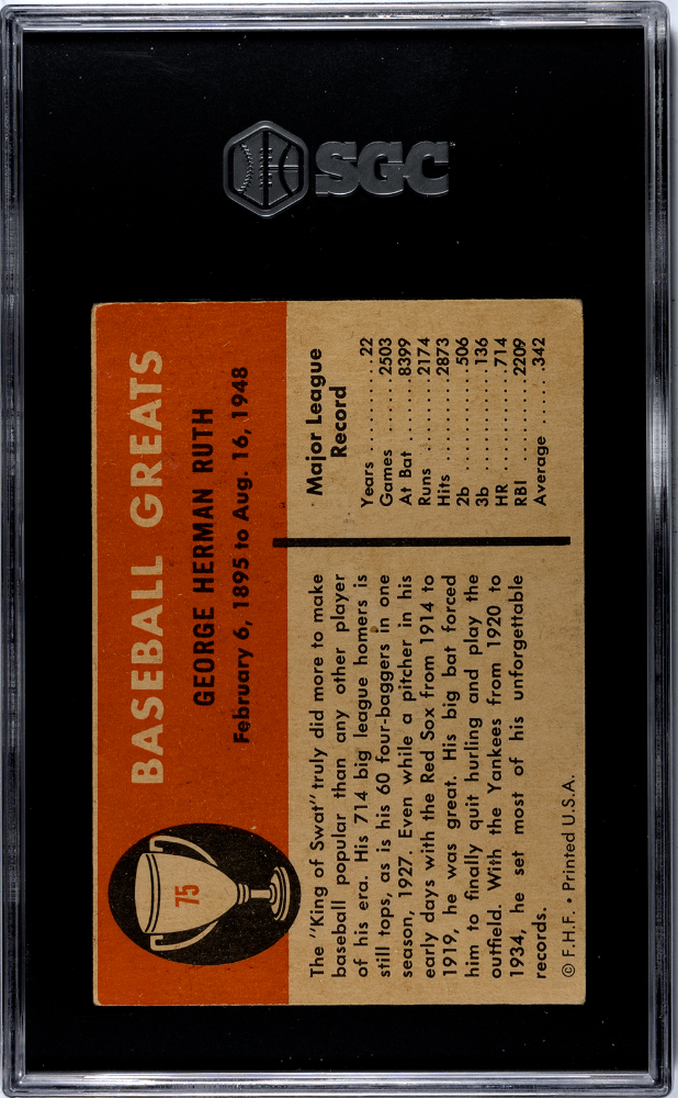1961 Fleer Babe Ruth #75 SGC 3