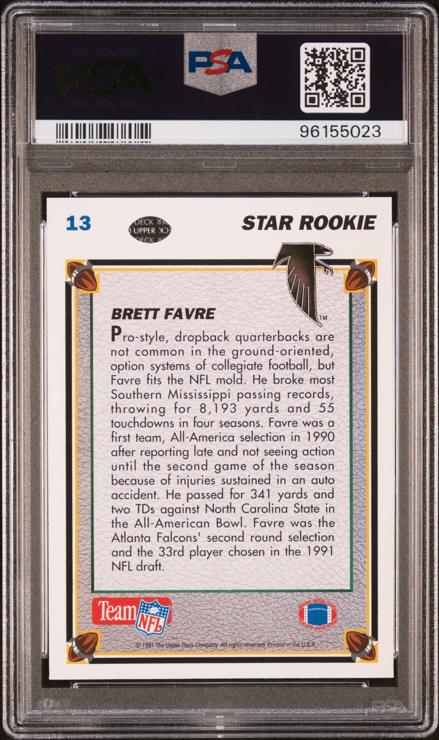 1991 Upper Deck Brett Favre #13 PSA 10