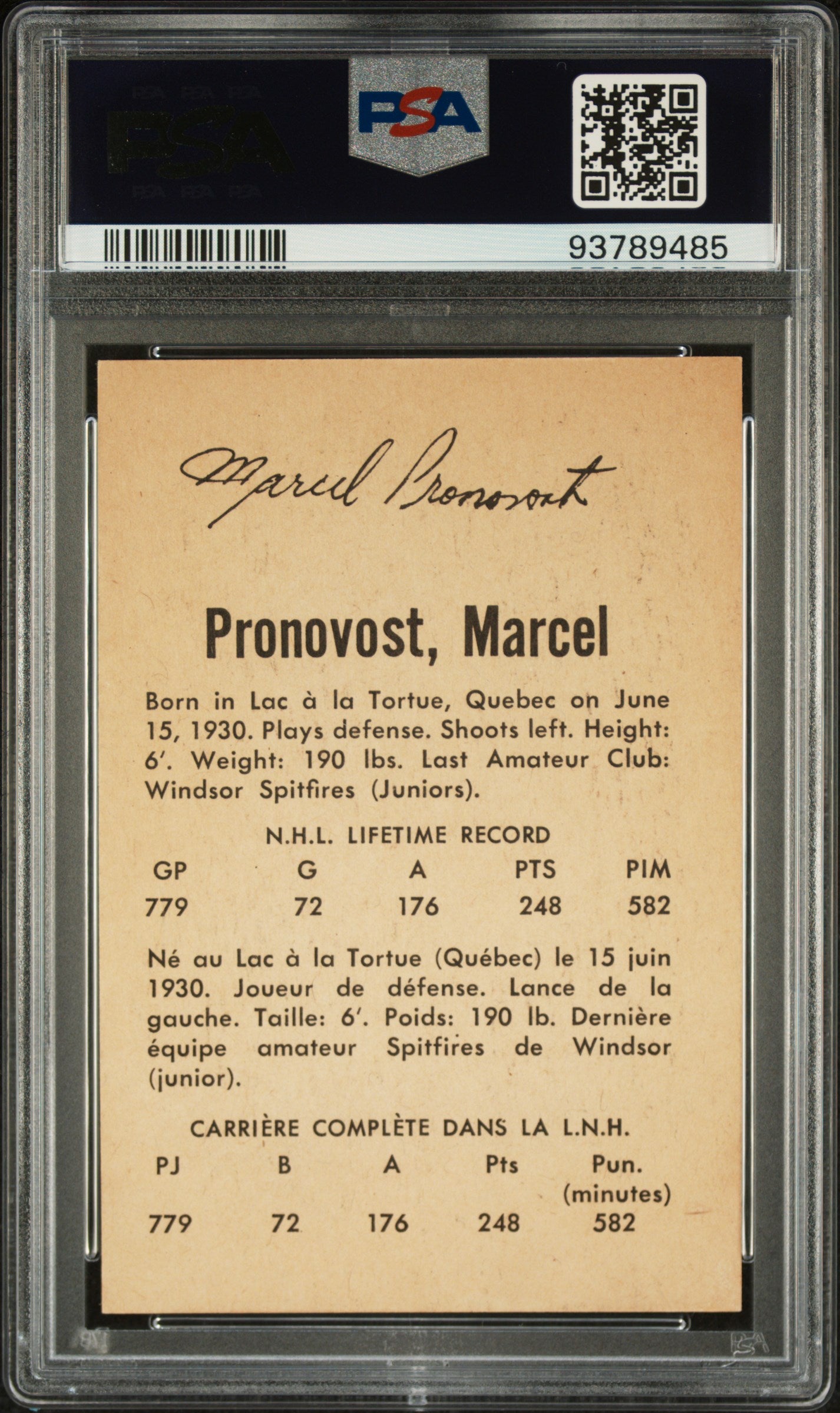 1962 Parkhurst Marcel Pronovost #33 PSA 7