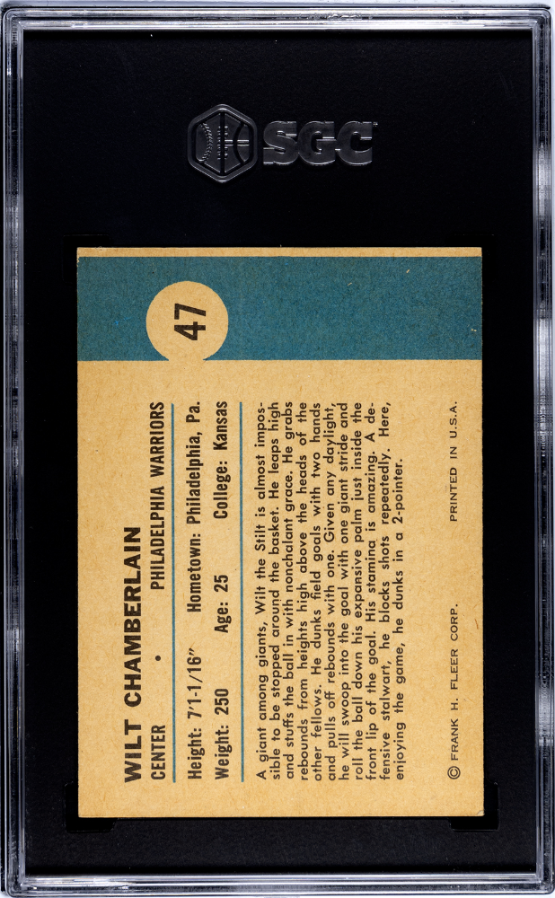 1961 Fleer Wilt Chamberlain #47 Dunks A Pointer SGC 6