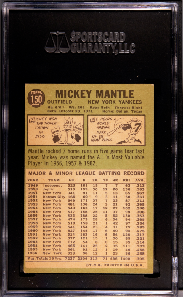1967 Topps Mickey Mantle #150 SGC 5