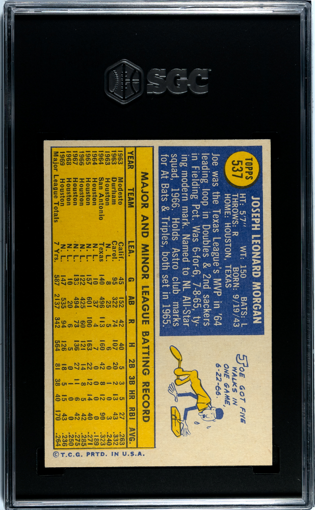 1970 Topps Joe Morgan #537 SGC 7.5