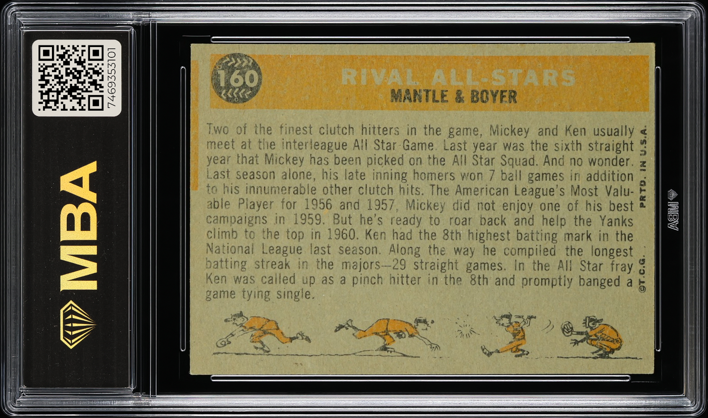 1960 Topps Rival All Stars #160 Mantle & Boyer MBA 2