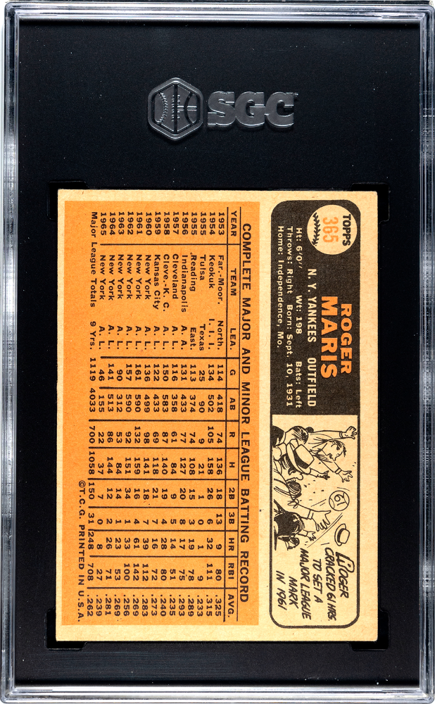 1966 Topps Roger Maris #365 SGC 5.5