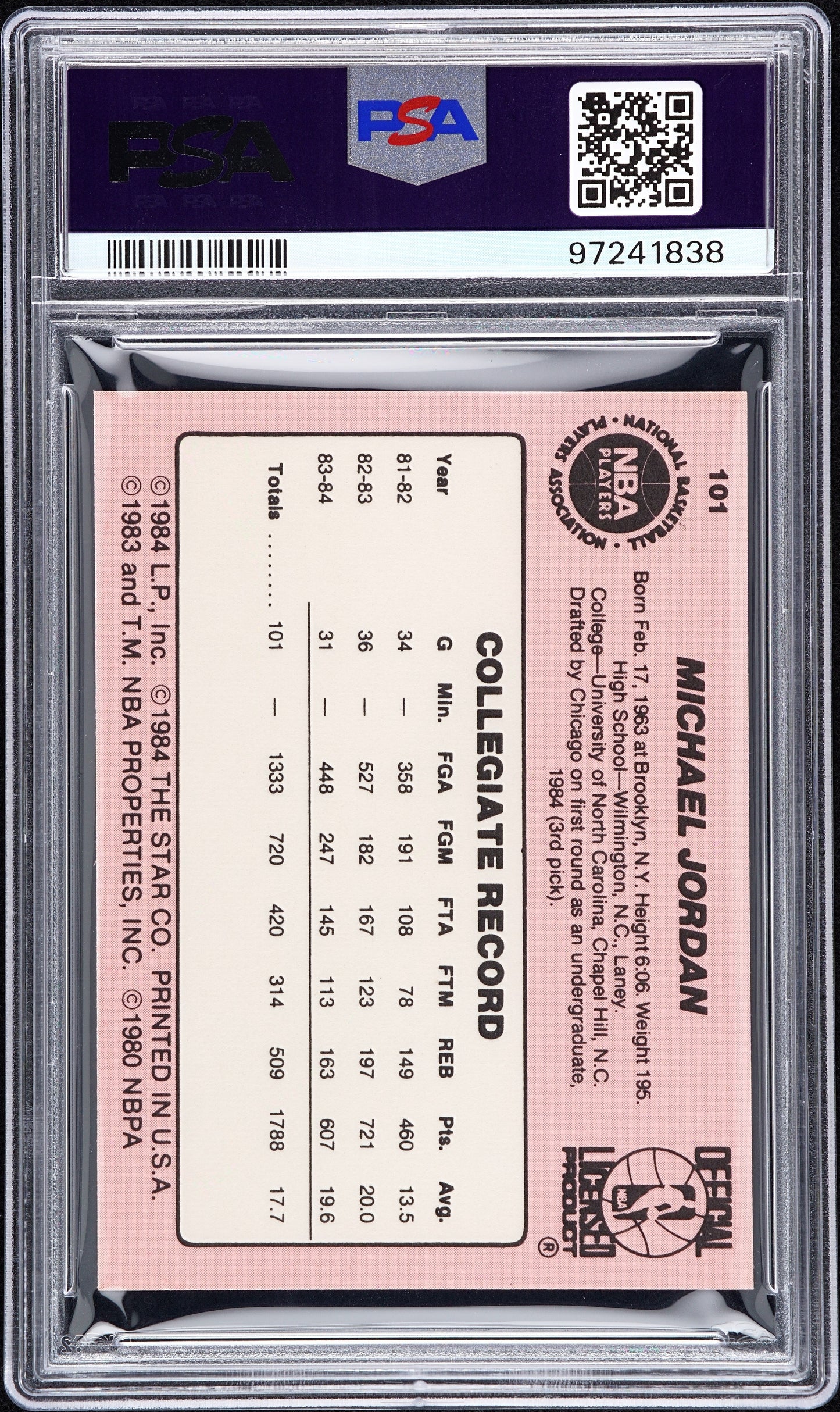 1984 Star Michael Jordan #101 PSA 7