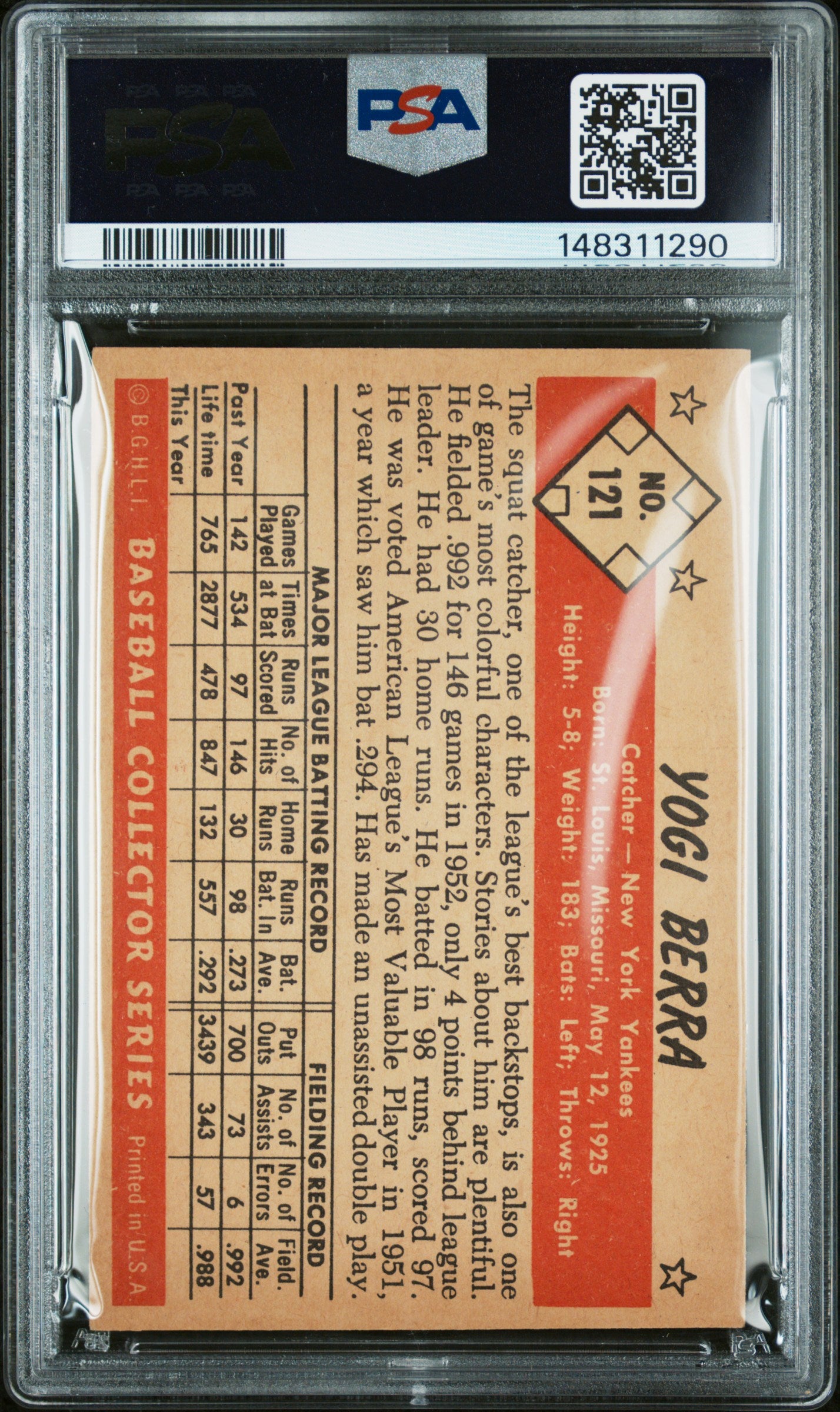 1953 Bowman Color Yogi Berra #121 PSA 5