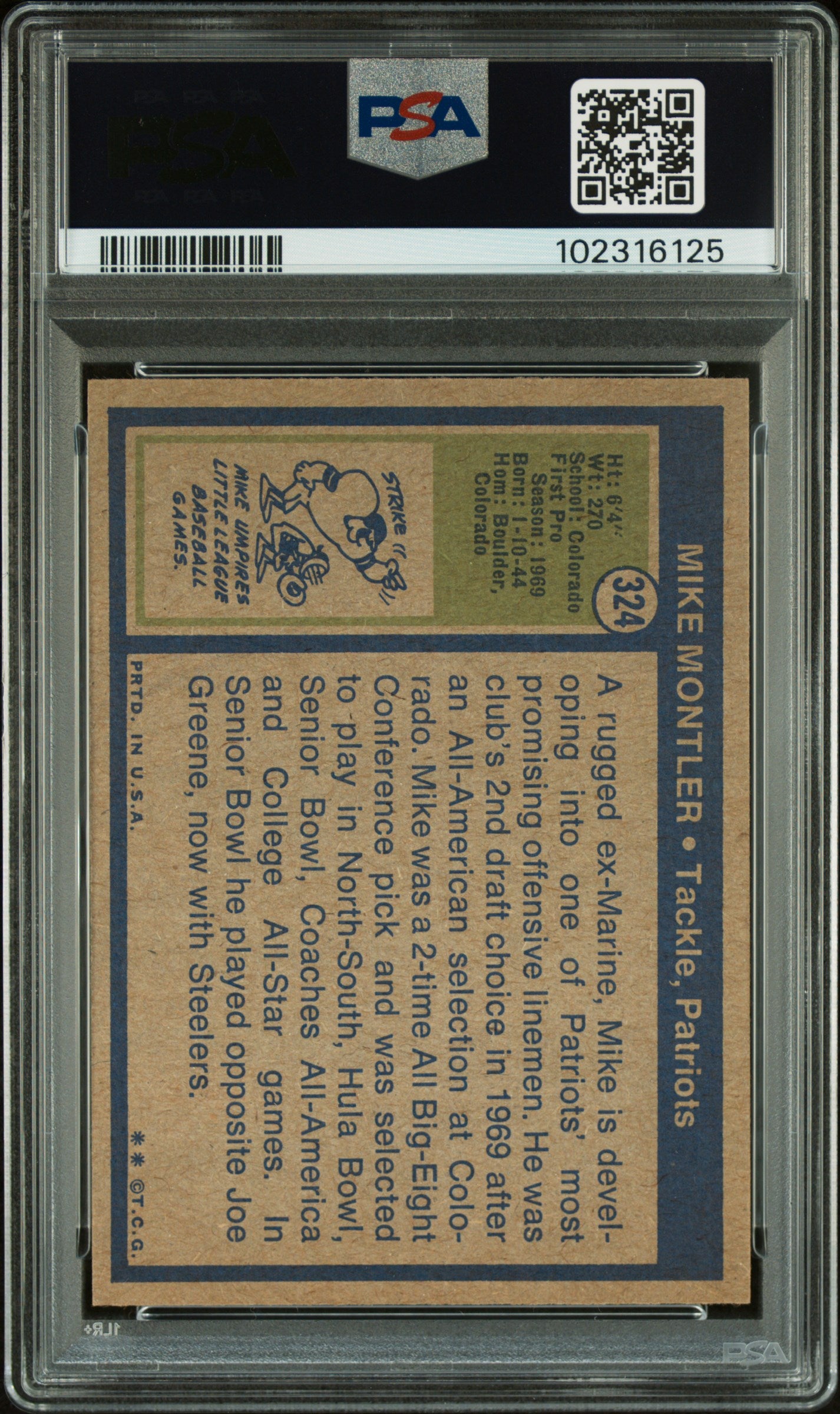 1972 Topps Mike Montler #324 PSA 9