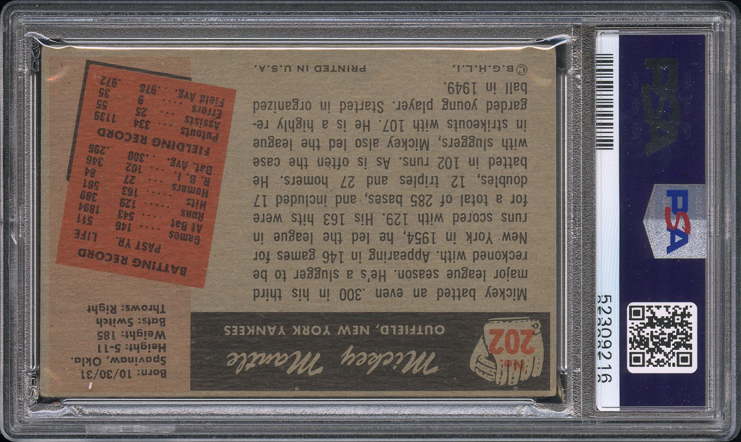 1955 Bowman Mickey Mantle #202 PSA 3