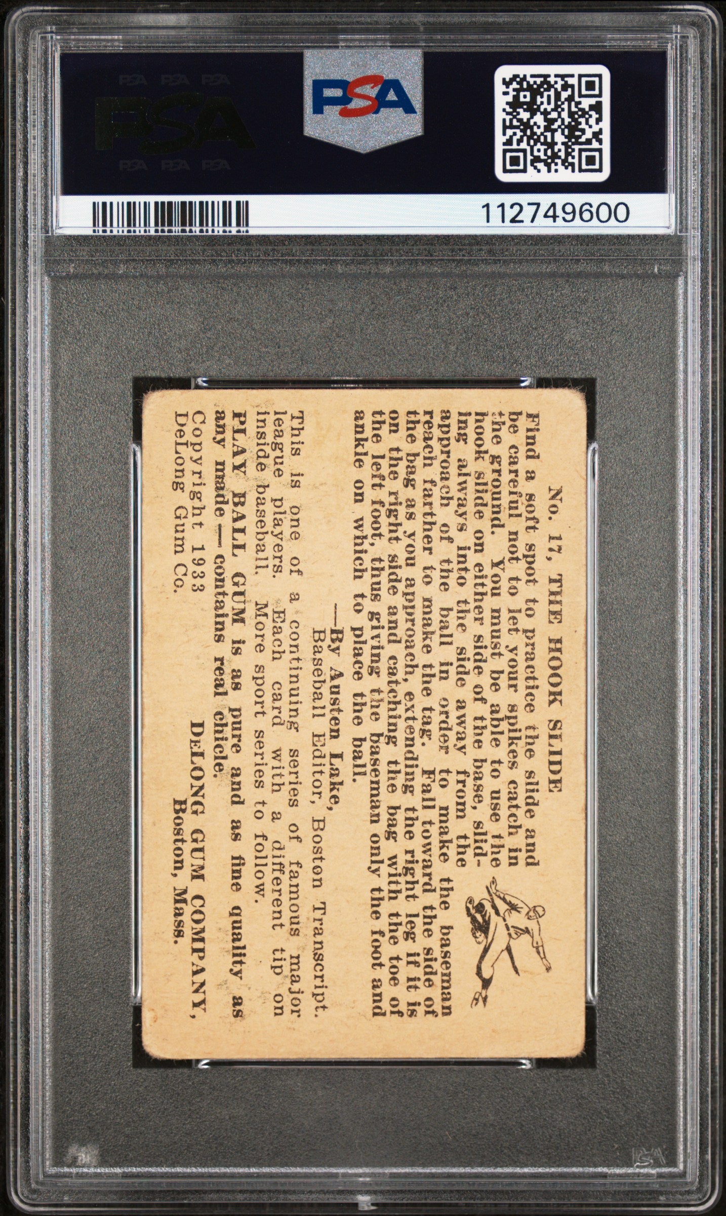 1933 Delong Pepper Martin #17 PSA 1