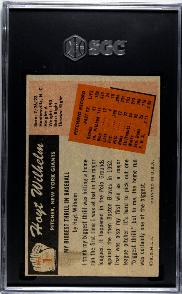 1955 Bowman Hoyt Wilhelm #1 SGC 6