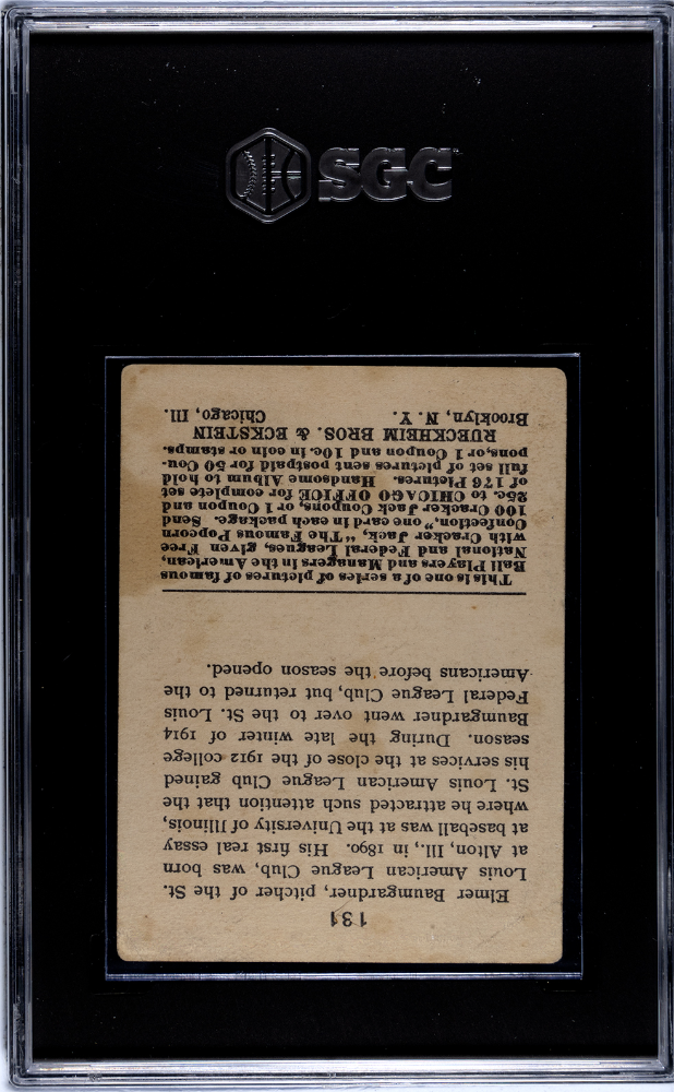 1915 Cracker Jack G. Baumgardner #131 SGC 2